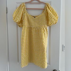 Old Navy Yellow Gingham mini dress, Size S